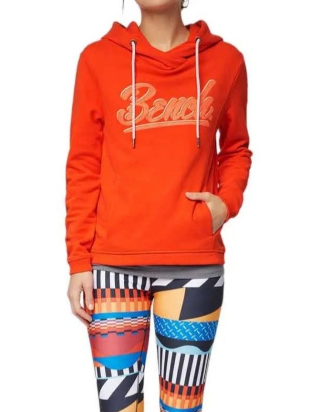 Bench Bright Orange Logo Pullover Hoodie